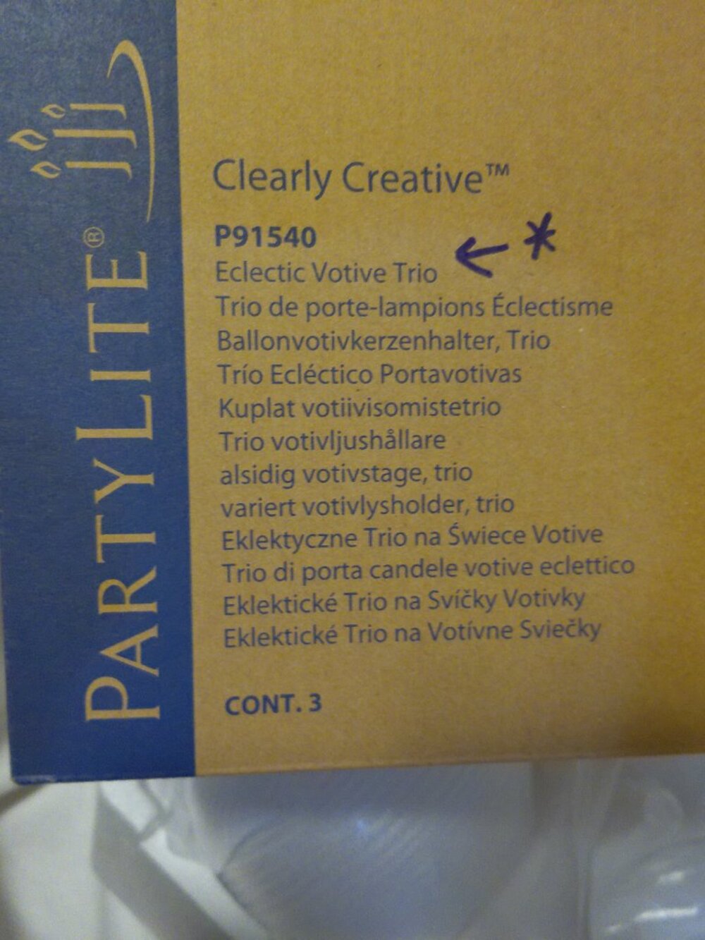 PartyLite Clearly Creative P91540 Eclectic Votive Trio w/box - Picture 4 of 4